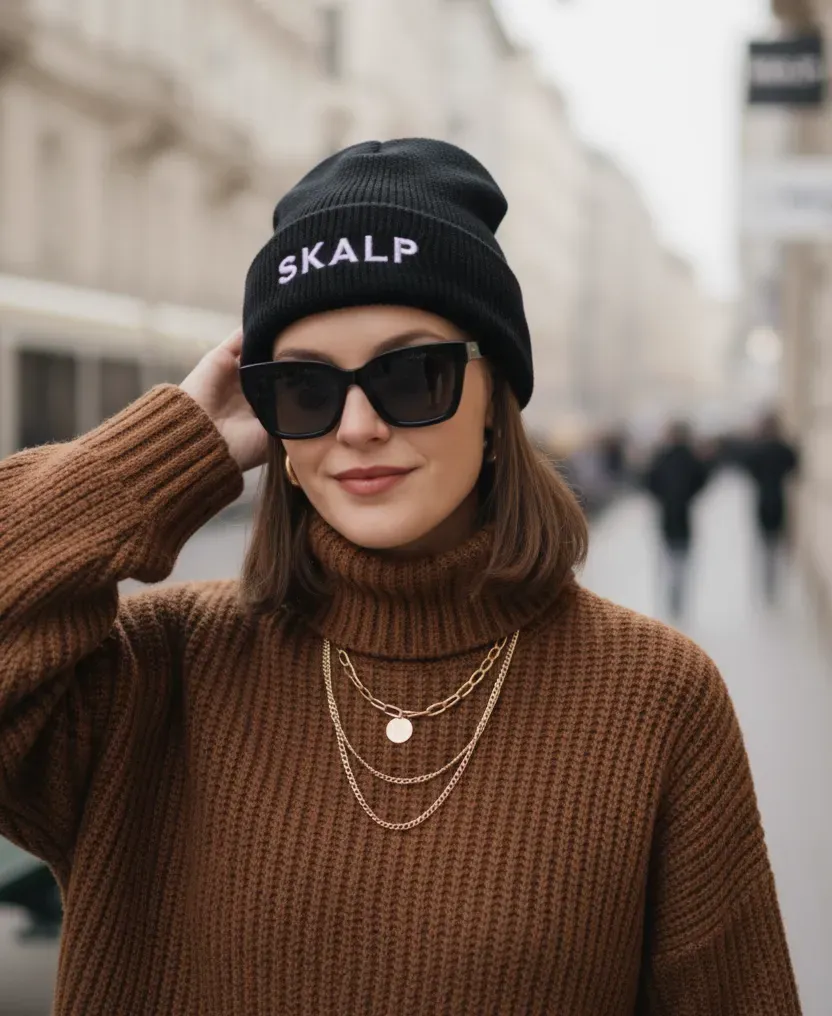 Homme portant le bonnet Black Onyx en ville