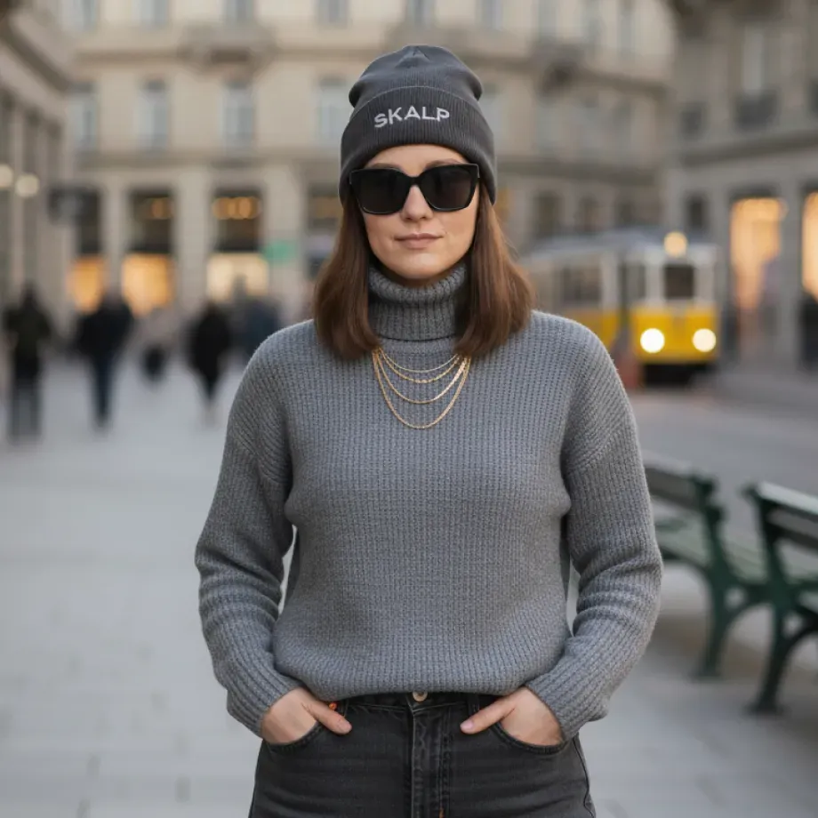 Femme portant le bonnet Urban Grey en ville